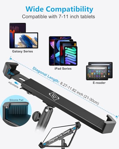Dosvsi Anti-Theft Tablet Mount for Car/Wall/Desk, Sturdy All Metal Lockable Tablet Holder, 360° Rotation Tablet Stand for iPad Pro Air 11 Mini, iPad 10th Generation, Galaxy Tab A9, 7-11" Tablets