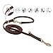 Multi Function 8ft Leather Dog Leash, Genuine Leather Hands Free Leash for Small, Medium and Large Dogs