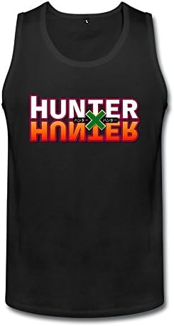 LENOJE ANIME Hunter X Hunter Logo Men's Cotton Tank Top Black M
