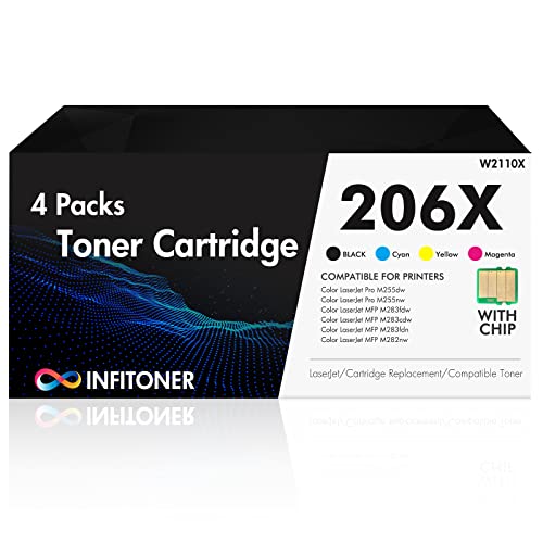 HP LaserJet Pro Color Computer Printers 206A 206X Toner Cartridge Set - Full Color For HP LaserJet Pro M283fdw, M255dw Printers HP 206A Toner Set