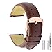 Quick Release Leather Watch Band 20mm Brown Replacement Watch Strap Genuine Polished Watch Clasp Buckle Gold Rose Padded Super Soft (18mm 20mm 22mm)