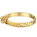 OPK Jewelry Fashion Gold Plated Children's Bangle Heart and Bell Pendant Cuff Bracelets (gold bracelet for baby)