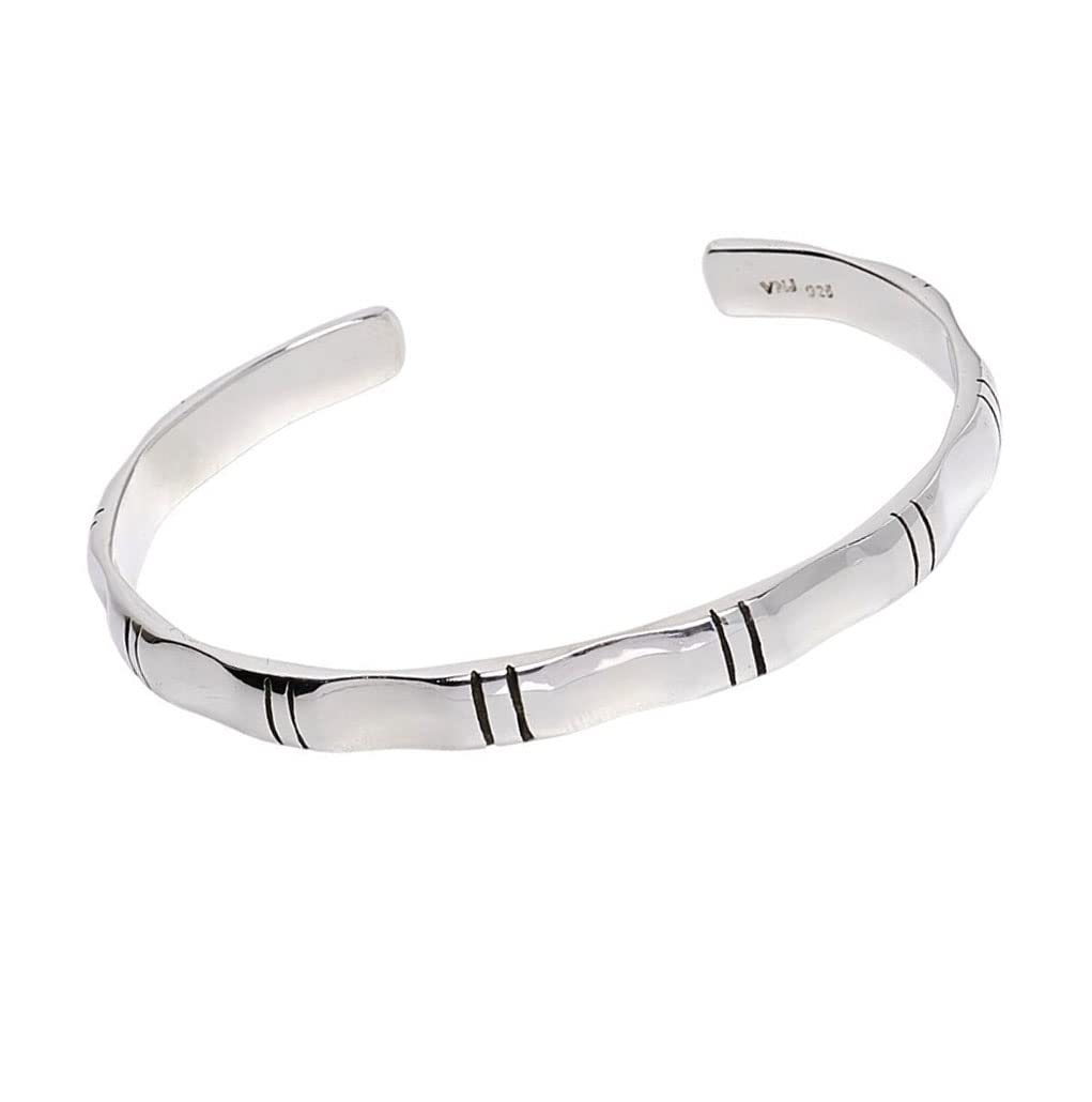 Treasure Bay Stunning Men's Women's Sterling Silver Bangle Bracelet Made from Solid 925 Sterling Silver