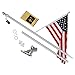 A-ONE 5Ft Tangle Free Spinning Flagpole Deluxe Aluminum American US Flag Pole Kit with Stainless Steel Rust Prevention Clip and Free Bracket for Outdoor Residential or Commercial Wall Mount, Silver
