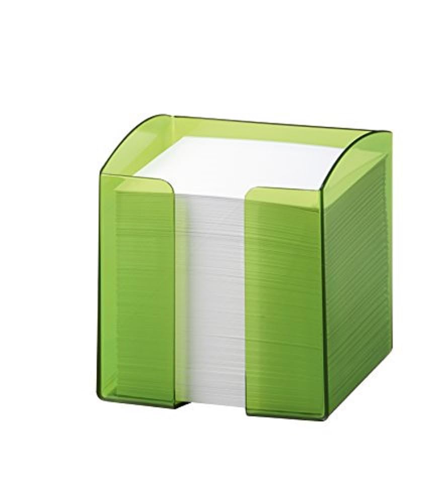 Durable Trend Note Box with 800 White Paper Notes - Translucent Light Green