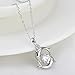 Vktech 18K White Gold Plated Two Dolphins Form a Circle Crystal Pendant Necklace