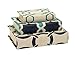 IMAX 68035-3 Hadley Book Boxes in Cream/Blue - Set of 3 Book Storage Boxes, Decorative Book Holders for Table Top, Bookshelf. Home Decor Accents