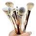 Mermaid Makeup Brush Set, COLOR CLEANER Premium Beauty Cosmetic Tools 10 Pcs Professional Eye Shadow Eyeliner Foundation Blush Lip Brushes Powder Concealer Brushes (Gold)