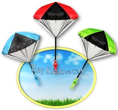 Light Up Paratrooper Parachute - Kids Tangle Free Hand Throwing Parachute Action Figure - Play Kreative TM