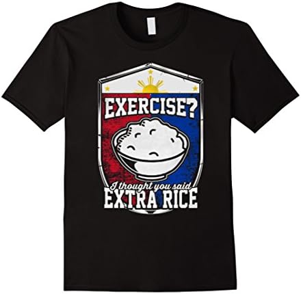 Exercise I Thought You Said Extra Rice T Shirts - Male XL - Black