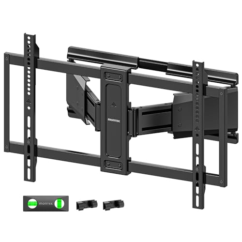 monTEK 1.38" Ultra Slim TV Wall Bracket for 37-90 Inch TVs Up to 85kg, Swivel, Tilt & Extend, Heavy Duty TV Wall Mount with Double Arm, Full Moiton TV Bracket, Max VESA 600x400mm