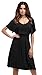 LouKeith Women Plus Size Casual V Neck Short Cap Sleeve Slim Tunic Flare Dress