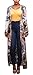 LUKYCILD Women Open Front Floral Print Long Kimono Cardigan Coat Beach Cover Up Size M(US S) (Floral)