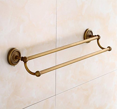 Aimeer Solid Brass Towel Bar Antique European Wall Mount Flowers Double Luxury 23 inch Bathroom Accessories