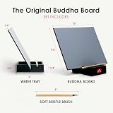 Buddha Board Original 30x24x0.6 Surface with Bamboo Brush & Chalkboard view 2