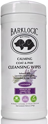 BarkLogic Dogs Paw and Face Wipes, 45 Sheets | Infused with Essential Oils, Plant Based and Hypoallergenic for Sensitive Skin, No Parabens or Sulfates