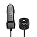 CeeOne Fast Retractable Dual-Port Car Charger for Samsung Galaxy S5 / Note 3 (Black 1)