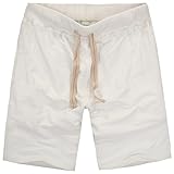 Amy Coulee Men's Casual Classic Cotton Gym Short (L, Beige)