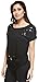 Loose Short Sleeve Casual Blouse for Juniors Tees, Black M