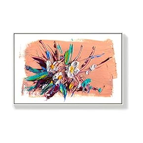 Framed Canvas Home Artwork Decoration Oil Flowers Canvas Wall Art for Living Room, Bedroom - 16x24 inches