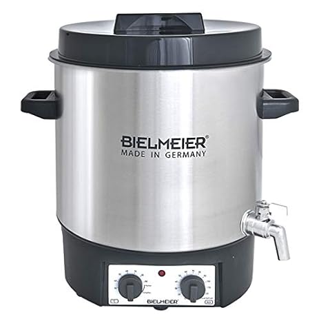 Bielmeier 495300 Einkoch und Glühwein-Vollautomat, 27 L, 3/4 Zoll Edelstahl-Auslaufhahn, 1800 W, BHG 495.3