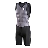 Synergy Men's Triathlon Trisuit (Gray/Black, Large)…