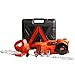 12V DC 1 Ton Electric Hydraulic Floor Jack Set with Impact Wrench for Car Use (6.1-17.1 inch, Orange)