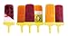 Tovolo Groovy Ice Pop Molds, Drip-Guard Handle, 4 Ounce Popsicles, Set of 6, Yellow