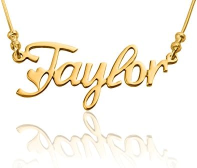 Personalized Custom Any Name Choker Necklace 24K Gold Plated Handwriting Customized Nameplate Necklace