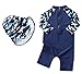 Baby Toddler Boy One Piece Swimsuit Set Shark Bathing Suit Swimwear with Hat for Kids Girls FBA (Shark, 0-3 Months)