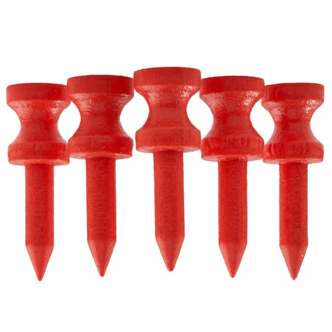 TH Golf 100 PCS Bamboo Golf Tees Multiple Colours & Sizes Eco Friendly & Sustainable Bamboo Golf Tees (32mm Castle Red) — image 1