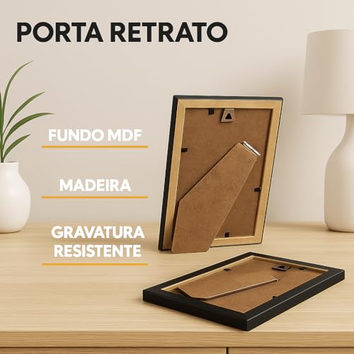 Kit 10 Molduras Porta Retrato 10X15 Preto