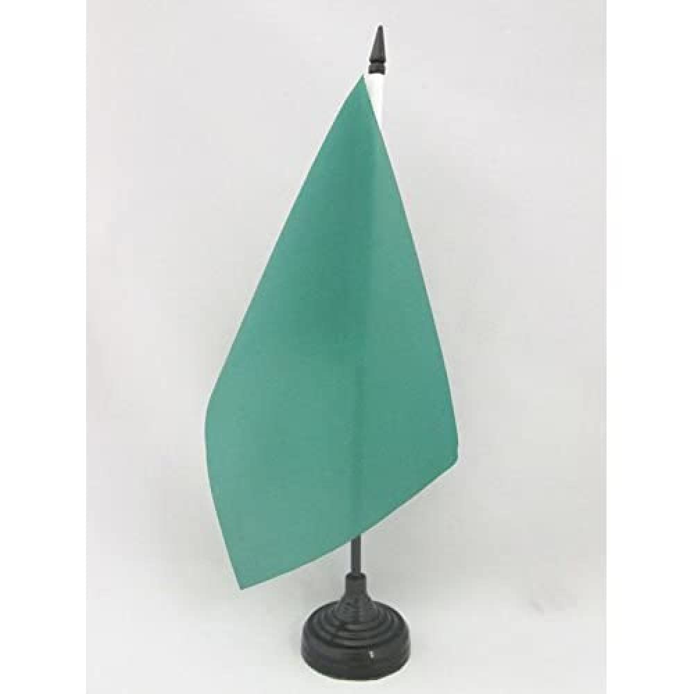 AZ FLAG Libya Old Table Flag 5'' x 8'' - Libyan Office Decoration 100% Polyester 21 x 14 cm - Mini Desk Flag with Pole and Black Plastic Base