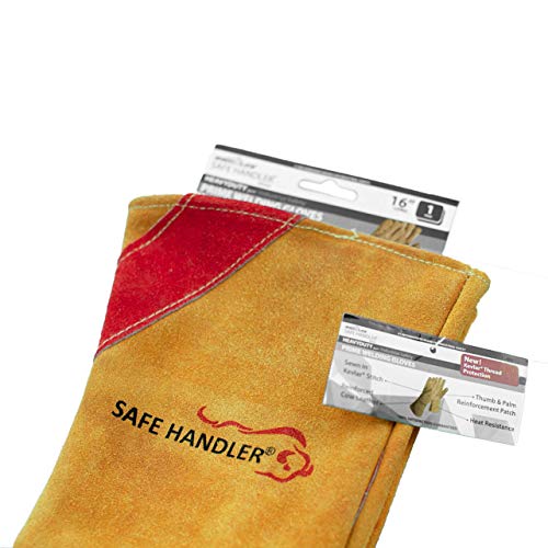 SAFE HANDLER Prime Welding Gloves with Kevlar Thread Protection | Reinforced Thumb and Palm, Heat Resistant for oven, MIG welding, TIG welder, Grill, Fireplace, BBQ, Animal Handling, 16 inch, 1 Pair - Thumbnail 7