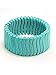 Gem Stone King 7.5inches Simulated Turquoise Howlite Beads Stretchy Bangle Bracelet 30MM