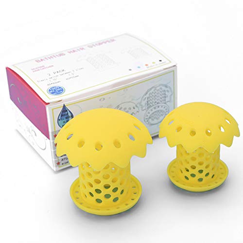 FChome 2 Pack Bathtub/Sink Drain Hair Catcher Protector Strainer,FDA Grade Silicone Bathroom Sink Drain Protector Hair Strainer/Snare Sizes 1.5’’and 1.75’’,Blue