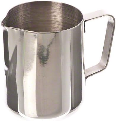 Funmazit Milk Frothing Pitcher, 12oz Stainless Steel Cup Perfect for Latte Art,Espresso Maker,Cappuccino Maker- Stainless Steel Milk Frother Pitcher Steaming Pitcher