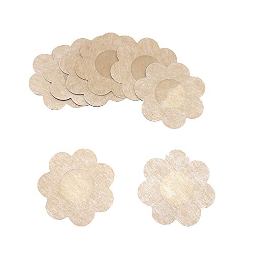 Nipple Covers,Sexy Breast Flower Shaped Pasties Women Disposable Flower Shaped Petal Tops Nippleless Cover Disposable - 50 Pairs (100 Pads) (Round)