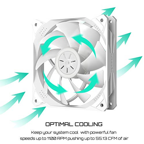 upHere 120mm Case Fan,6 Pack LED Cooling PC Fans,5V ARGB Addressable