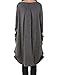 ZANZEA Women's Solid Round Neck Pockets Casual Long Sleeve Loose T Shirt Dress