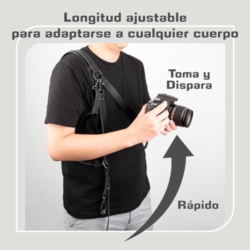4J LEDR Camera Strap for 1 or 2 DSLR, Leather Camera Strap for 1 or 2 Cameras, Dual Camera Harness, Leather Camera Strap Shoulder Strap for Photographers