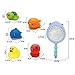 LAKA Bath Toys, 6 Pack Bath Toy Sets with Fishing Net, Pool Squirt Toys Bathtub Fishing Toys for Toddler Baby Kids - 3 Cute Sound Toys, 2 Squirt Toys, 1 Fishing Net