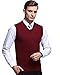 Kinlonsair Mens Casual Slim Fit Solid Lightweight V-Neck Sweater Vest