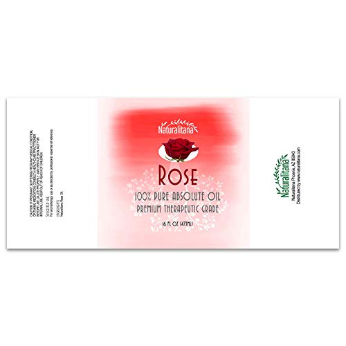 Naturalitana 16oz Rose Essential Oil for Aromatherapy, Diffuser, Soap, Bath Bombs, Candle & Soap Making