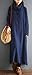 Soojun Women's Cowl Neck Cotton Linen Maxi Dresses with Pockets, Navy, One Size