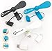 Mini Fans Compatible with iPhone & Android Devices Plug in & Play Attachment 3-in-1 Connectors - Micro USB & USB C Fans for Android Cell Phones and Fan on iPhone - Pack of 3 (Black,White,Blue)