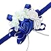 zilue Pack of 4 Wedding Girl Bridesmaid Wrist Corsage Hand Flower Party Prom Accessories RoyalBlue