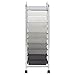 ECR4Kids 10-Drawer Mobile Organizer, Grey