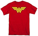 Wonder Woman Classic Logo Symbol Tee (Medium, Red)