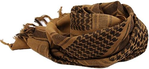 JUNNEY Military Men Scarves Arab Tactical Desert Army KeffIyeh Scarf Shawl (110110CM, Khaki)